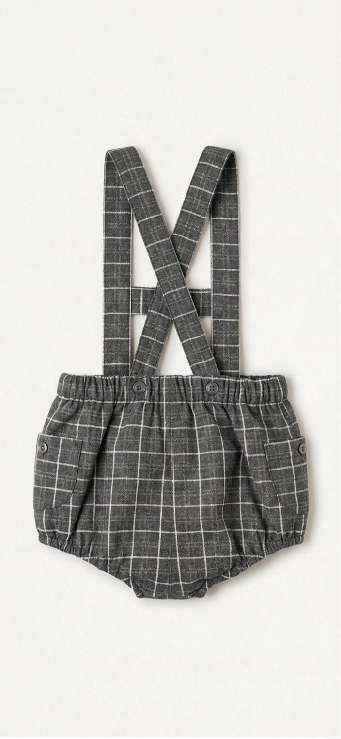 Pantalón con tirantes bolsillos - Castaño