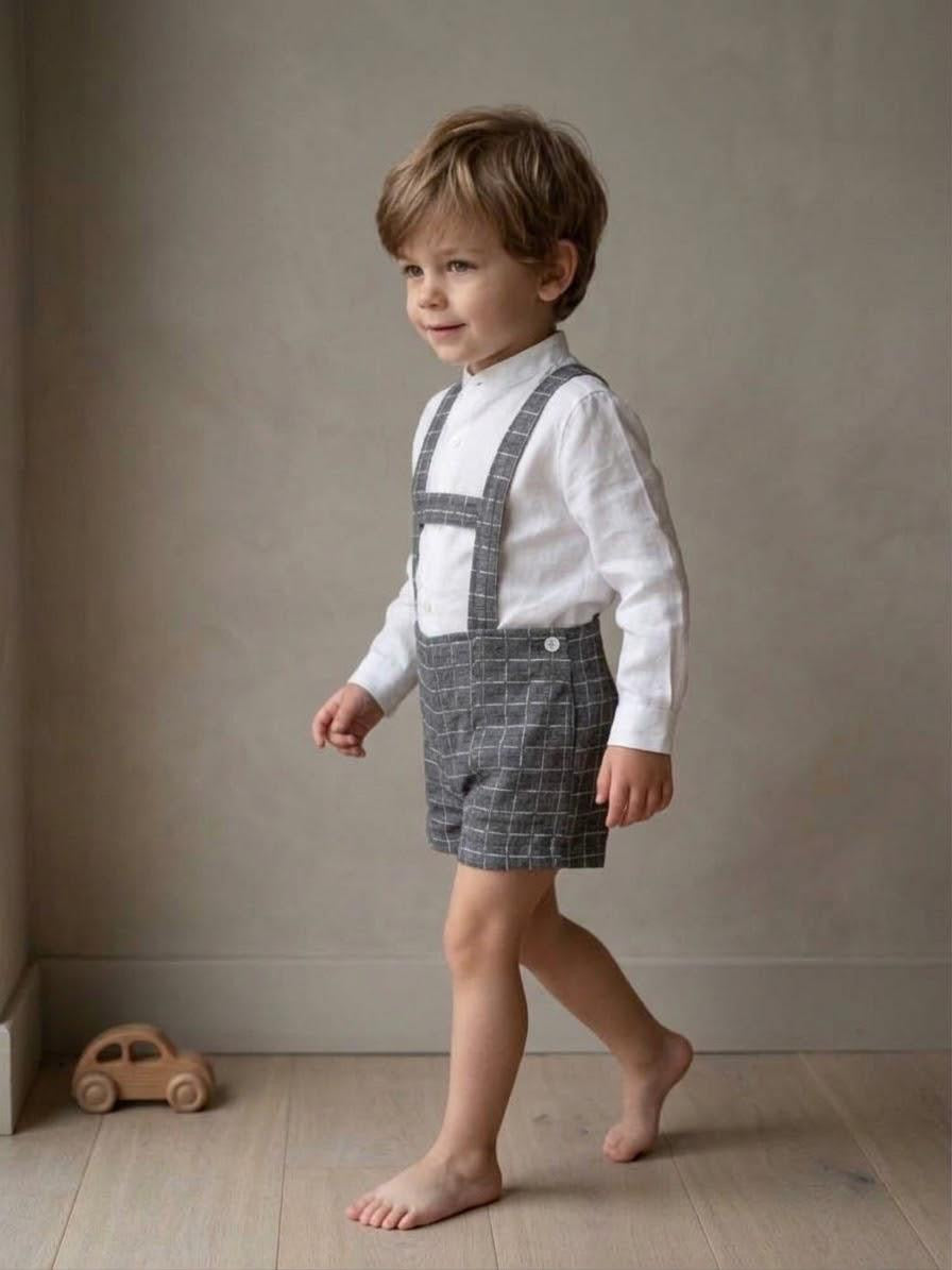 Pantalón con tirantes - Castaño