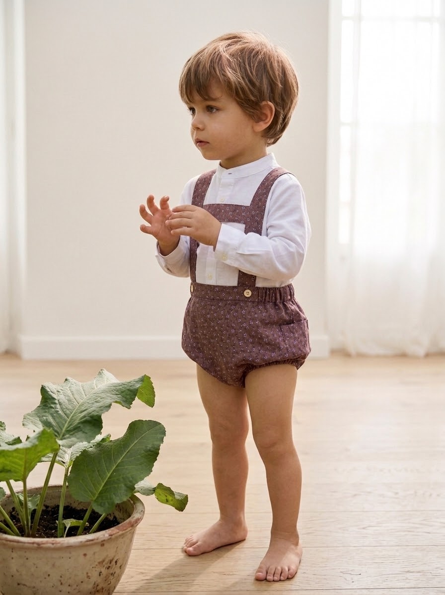 Pantalón con tirantes bolsillos - Tierra