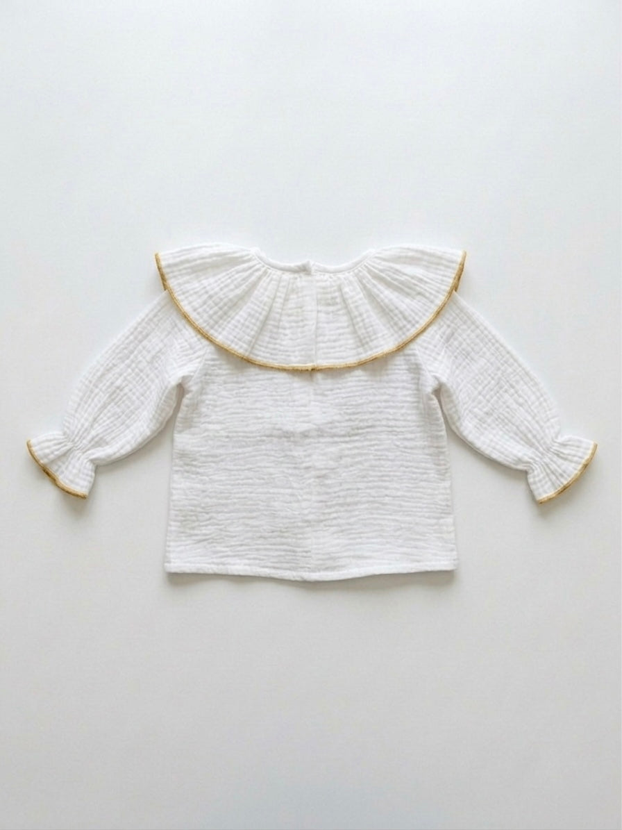 Camisa con cuello detalle mostaza