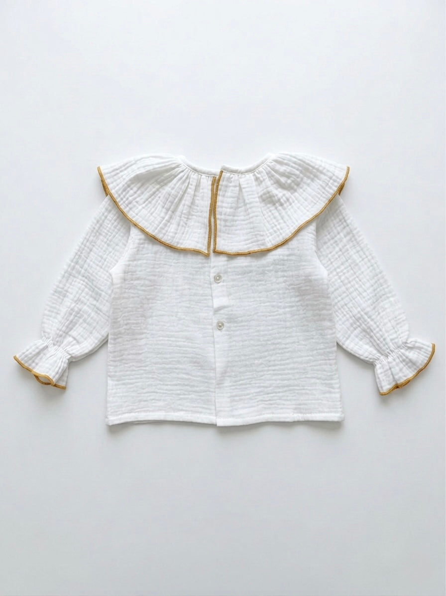 Camisa con cuello detalle mostaza