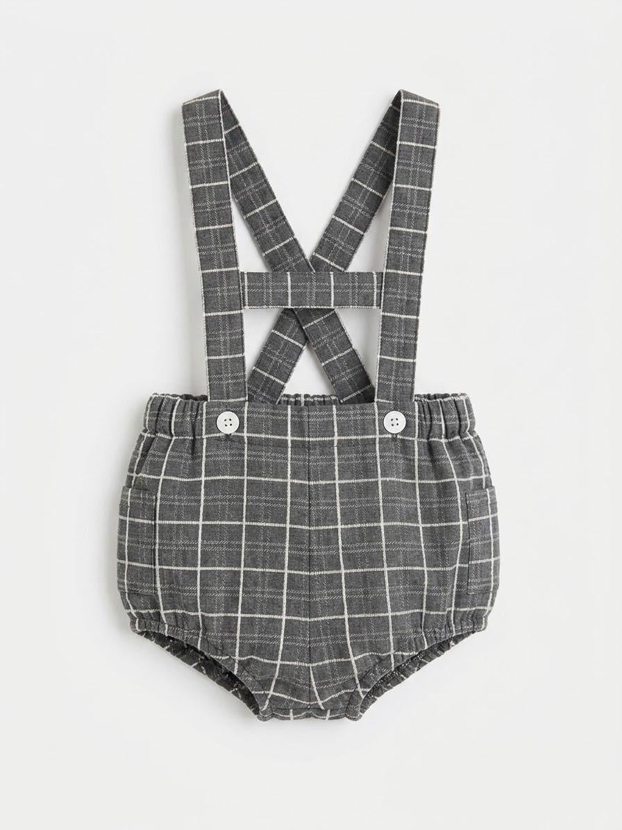 Pantalón con tirantes bolsillos - Castaño